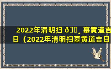 2022年清明扫 🌸 墓黄道吉日（2022年清明扫墓黄道吉日有哪几天）